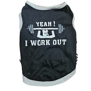 Black Yeah I  Work Out Dog Tank Size Small